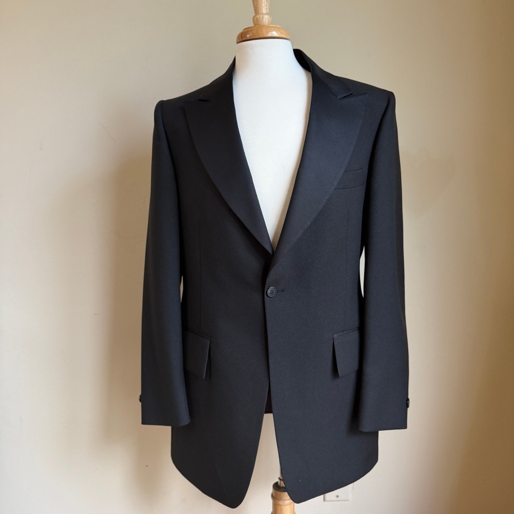 Vintage 70s After Six Biltmore Tuxedo Set 41L W35 Peak Lapel Flare Pants